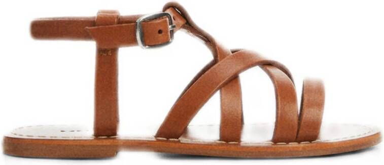 Mango Kids leren sandalen cognac