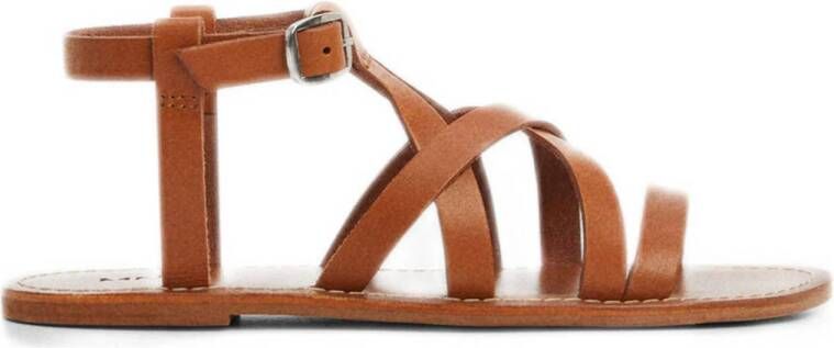 Mango Kids leren sandalen cognac