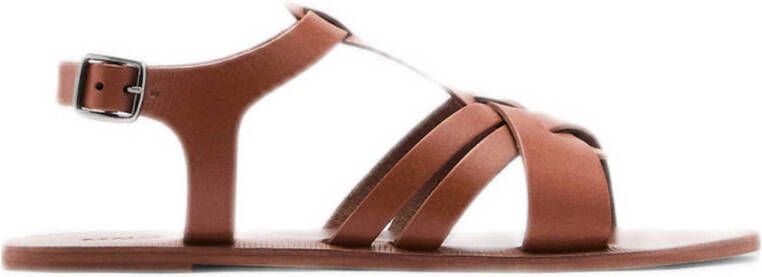 Mango Kids leren sandalen cognac
