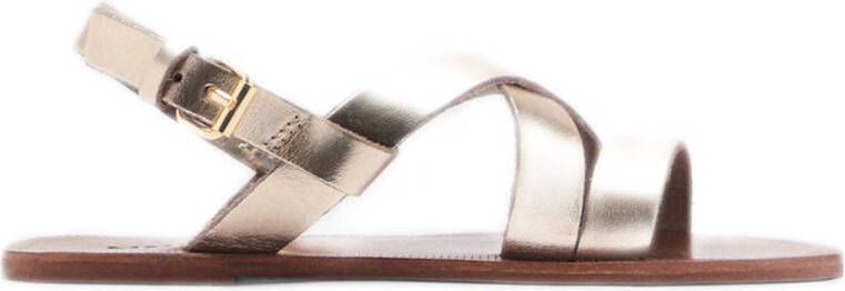 Mango Kids leren sandalen goud