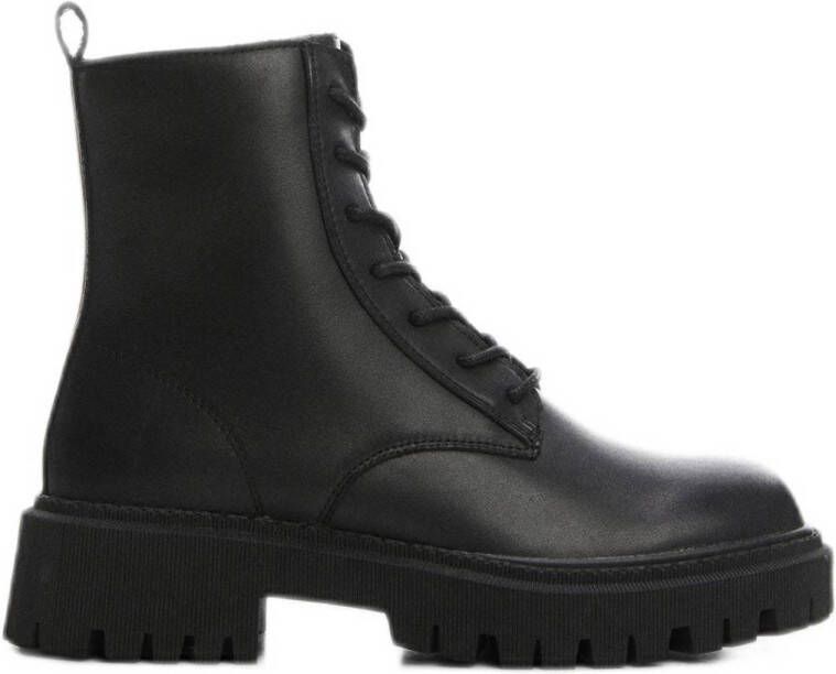 Mango Kids leren veterboots zwart