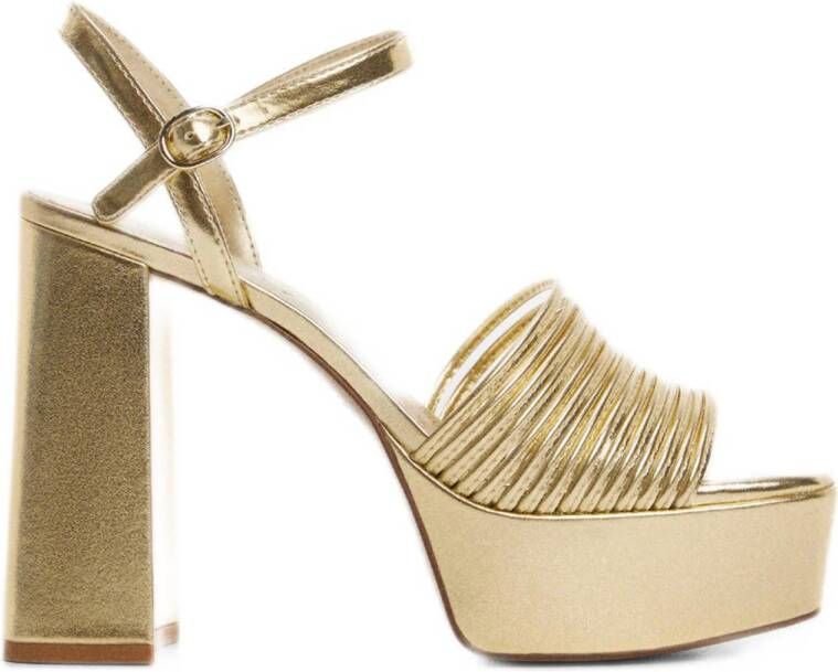 Mango sandalettes goud Dames Imitatieleer 35 | Sandalette van
