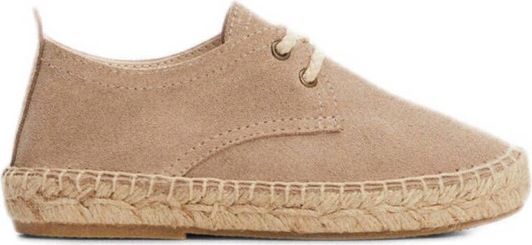 Mango Kids suède veterschoenen beige Jongens Suede Effen 22(13 5cm)