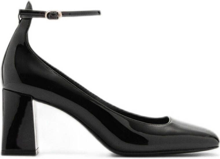 Mango lak pumps zwart
