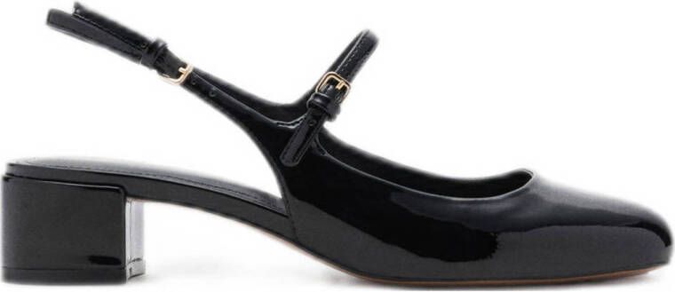 Mango lak slingback pumps zwart