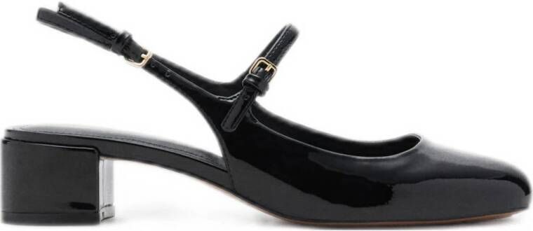 Mango lak slingback pumps zwart
