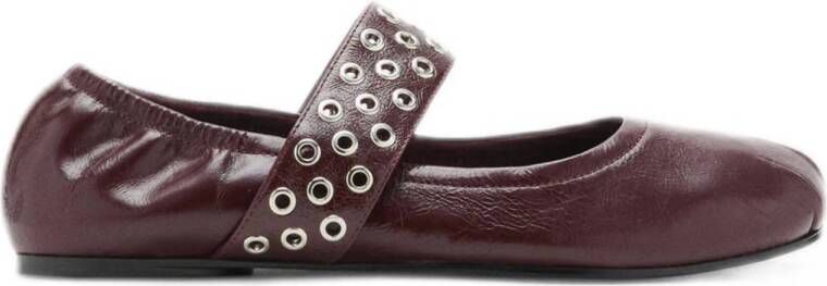 Mango lakleren ballerina's bordeaux
