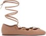 Mango leren ballerina's oudroze - Thumbnail 1