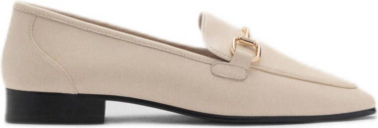 Mango leren loafers lichtbeige