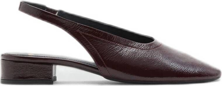 Mango leren slingback loafers bordeaux