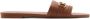 Mango leren slippers cognac - Thumbnail 1