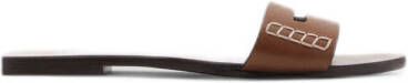 Mango leren slippers cognac