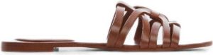 Mango leren slippers zwart