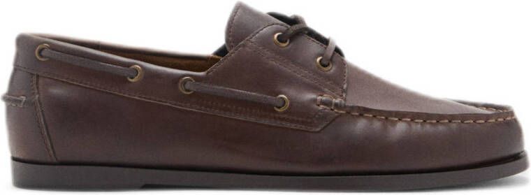 Mango Man leren bootschoenen bruin