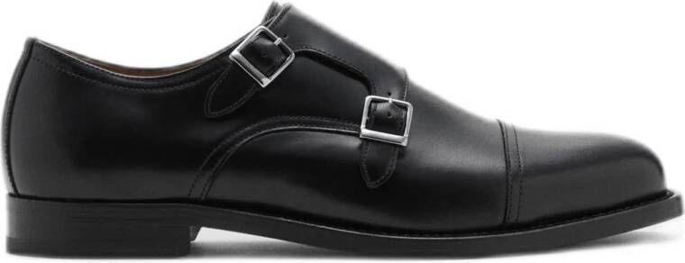 Mango Man leren gespschoenen zwart