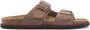 Mango Man leren slippers bruin - Thumbnail 1