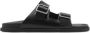 Mango Man leren slippers zwart - Thumbnail 1