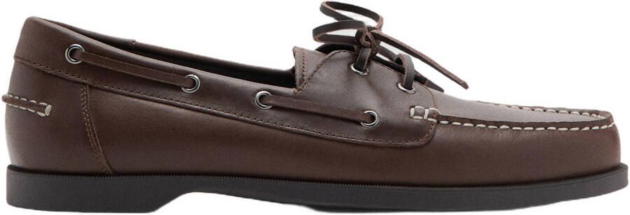Mango Man leren bootschoenen bruin