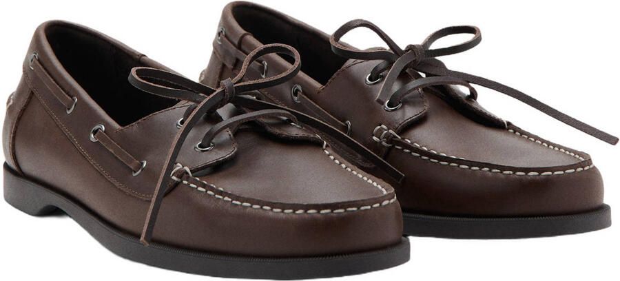 Mango Man leren bootschoenen bruin - Foto 3