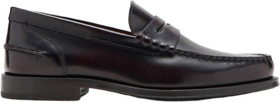Mango Man leren loafers bordeaux