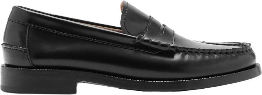 Mango Man leren loafers zwart