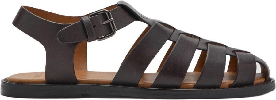 Mango Man leren sandalen bruin