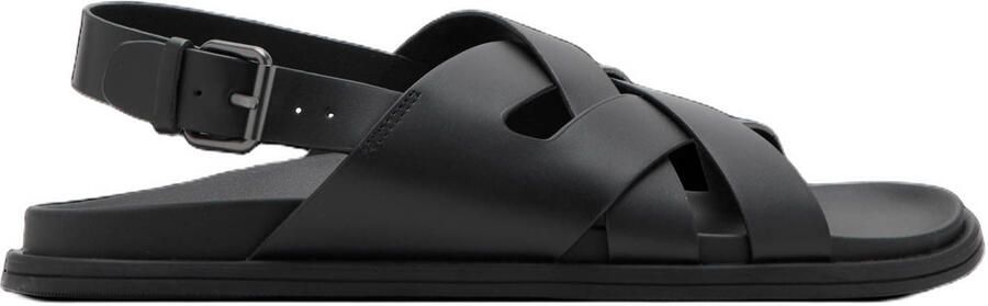 Mango Man leren sandalen zwart