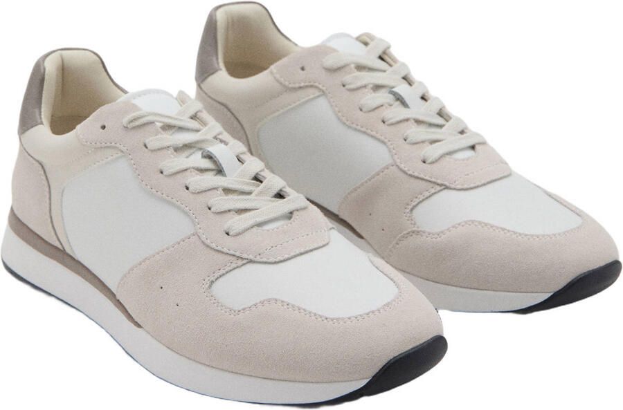 Mango Man leren sneakers beige wit - Foto 3