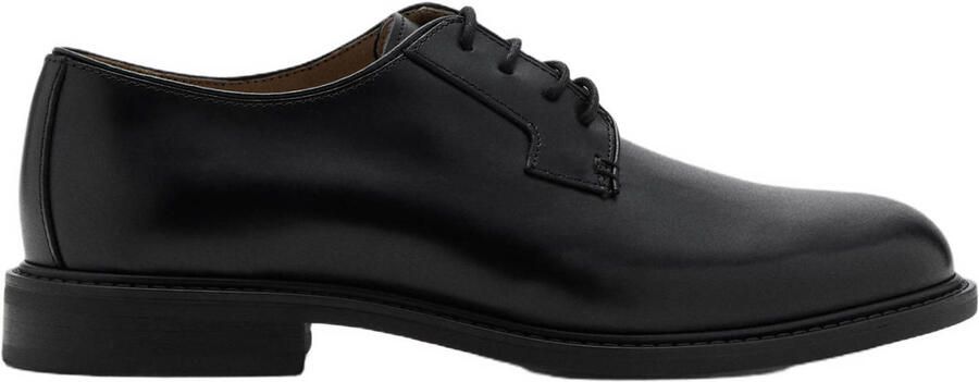 Mango Man leren veterschoenen zwart