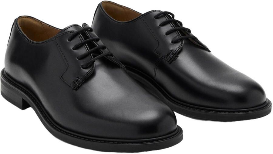 Mango Man leren veterschoenen zwart - Foto 3