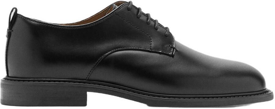 Mango Man leren veterschoenen zwart