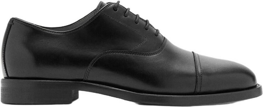 Mango Man leren veterschoenen zwart