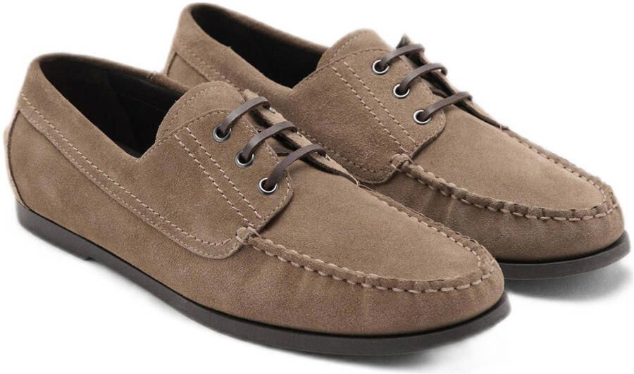 Mango Man suède bootschoenen beige
