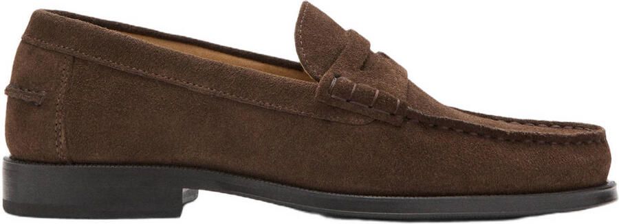 Mango Man suède loafers bruin