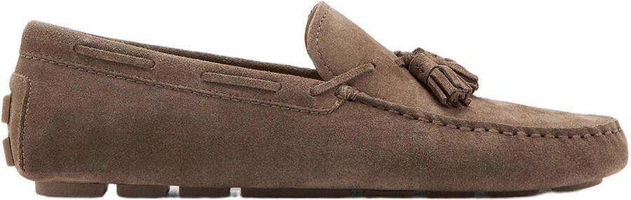 Mango Man suède mocassins bruin