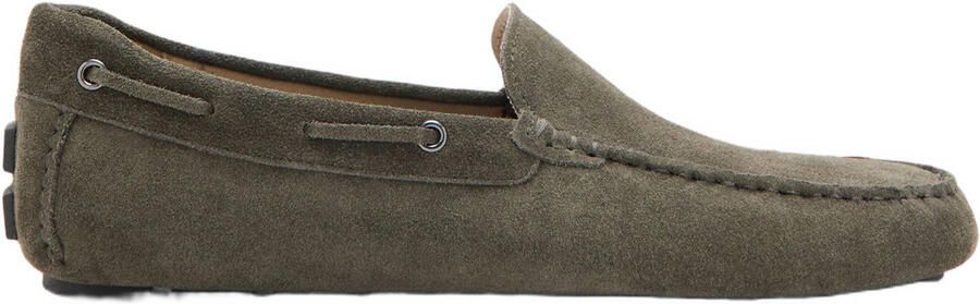Mango Man suede mocassins kaki