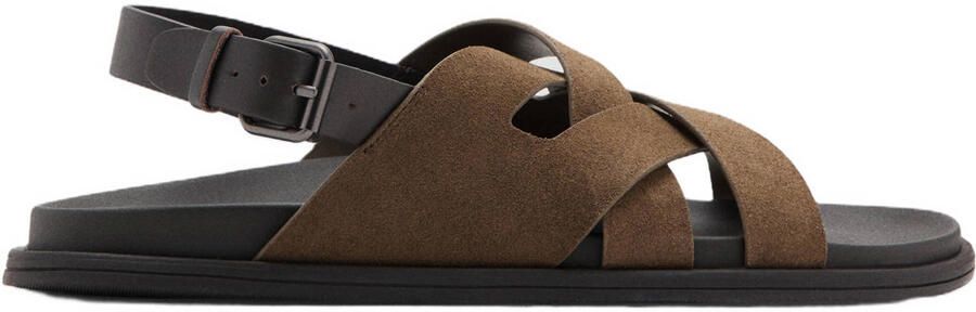 Mango Man suede sandalen bruin