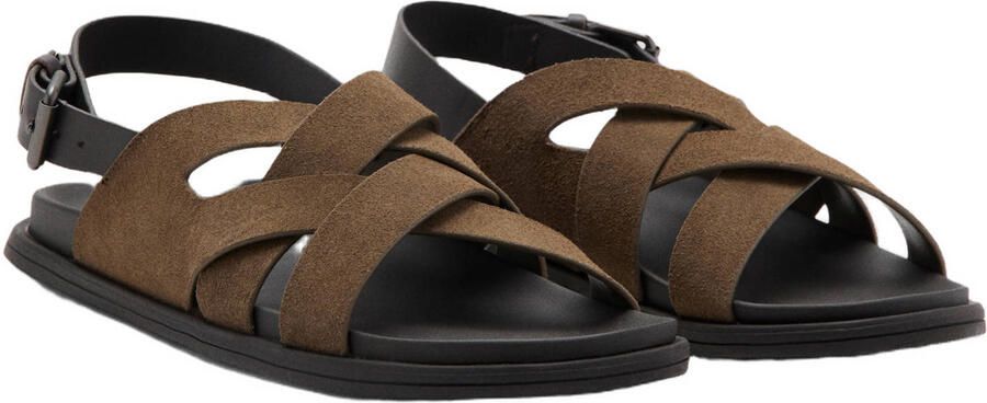 Mango Man suede sandalen bruin - Foto 3
