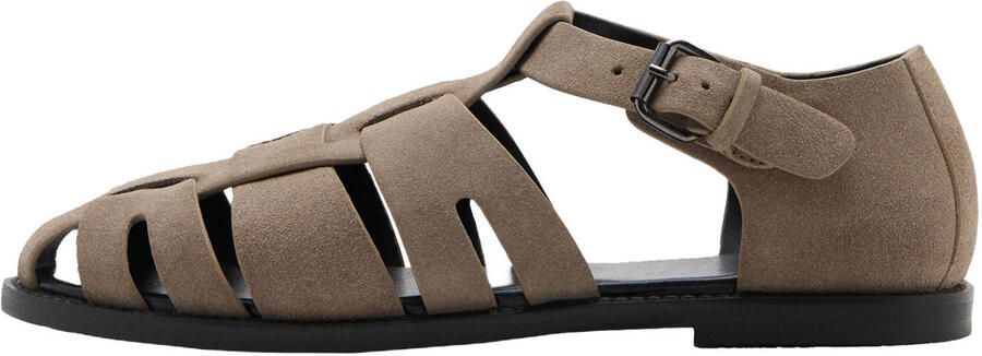 Mango Man suede sandalen lichtbeige - Foto 3