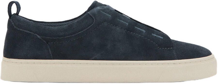 Mango Man suède slip-on sneakers marineblauw