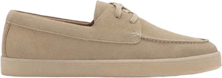 Mango Man suède veterschoenen beige