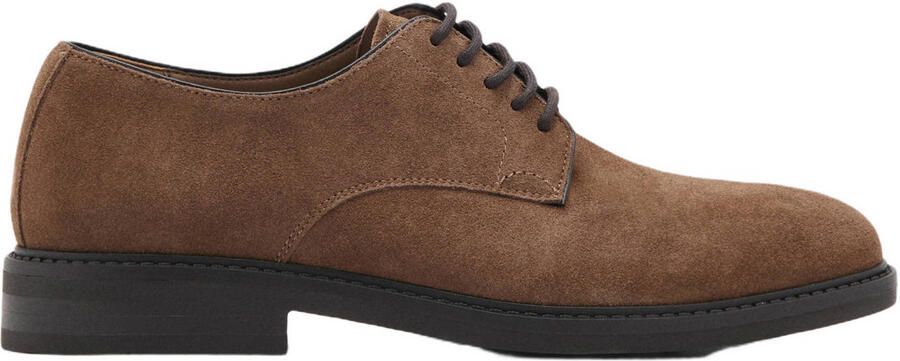 Mango Man suède veterschoenen bruin