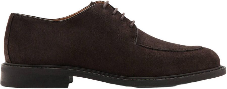 Mango Man suède veterschoenen bruin