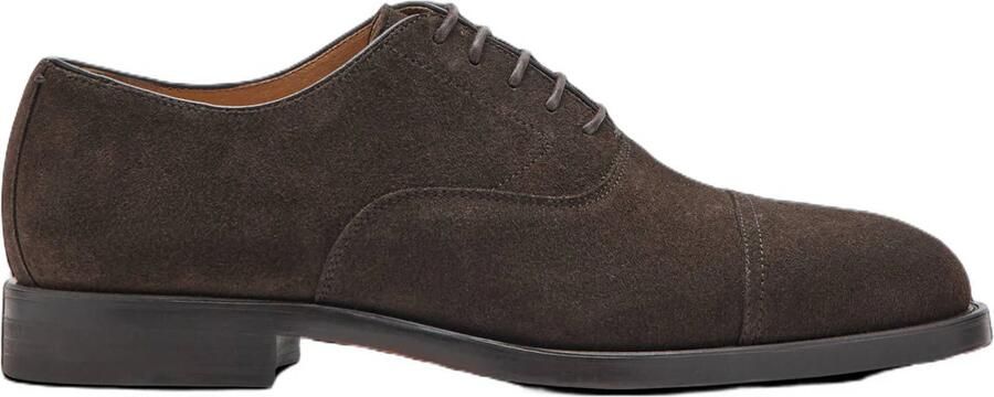 Mango Man suède veterschoenen donkerbruin
