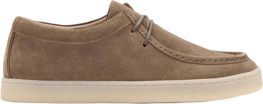 Mango Man suède veterschoenen lichtbruin