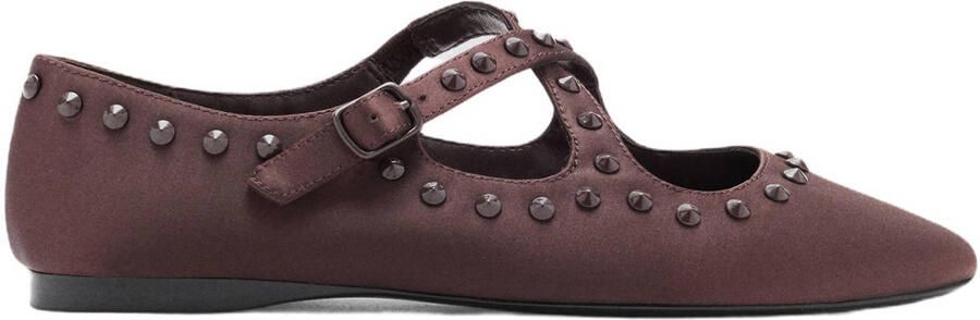 Mango ballerina's met studs donkerbruin