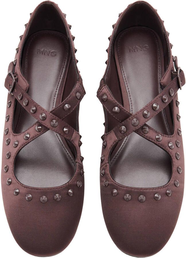 Mango ballerina's met studs donkerbruin - Foto 2