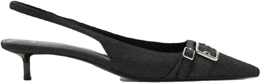 Mango denim slingback pumps donkerblauw