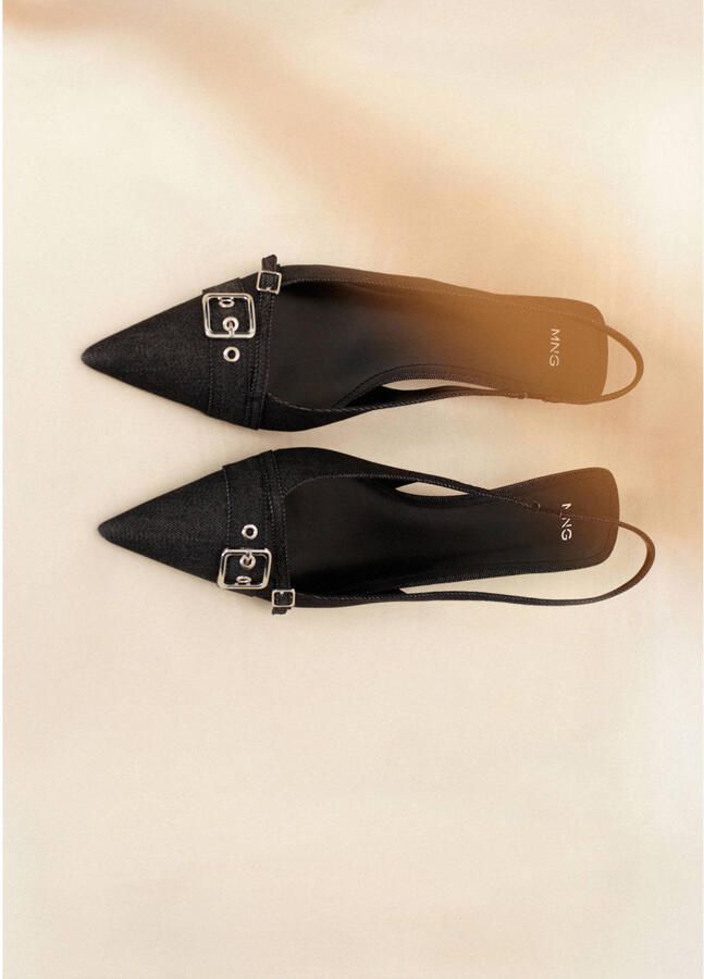 Mango denim slingback pumps donkerblauw - Foto 3