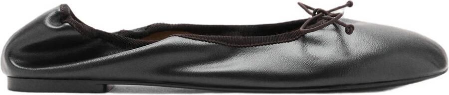 Mango imitatieleren ballerina's donkerbruin